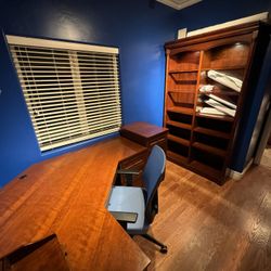 Office Furniture Set. Desk and shelves.