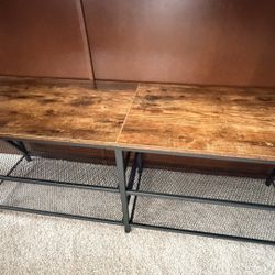 TV Stand (Fits up to 65” TV) – 3-Tier Storage, Brown