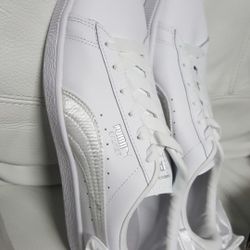 Puma Shoes Women White Leather  Sneaker Size 7