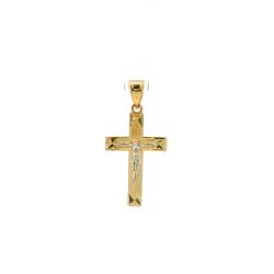 10k Yellow Gold 1-inch Crucifix Cross Pendant 11061103