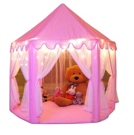 Monobeach Princess Tent Girls Large Playhouse Kids Castle Play Tent with Star Lights Toy for Children Indoor and Outdoor Games, 55'' x 53'' (DxH