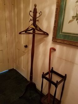 Vintage Wooden Entry Door Coats Hnger & Umbrella stand