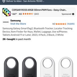 Samsung Galaxy SmartTag2, Bluetooth Tracker, Locator Tracking Device, Item Finder for Keys, Wallet, Luggage, Use w/Phones Tablets Android 11 or Later,