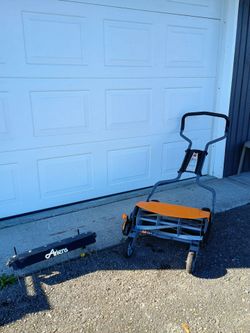 Fiskars Reel Mower with Ariens Aerator Attachment