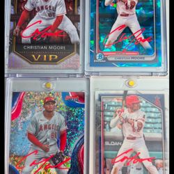 Christian Moore Auto Baseball Card Angels Baseball 
