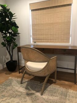 Cane Back Accent Chair with Cushion