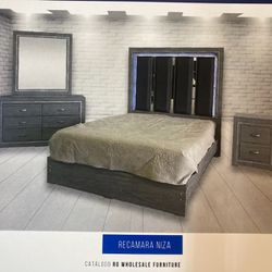 Complete Recamara niza King bedroom Set