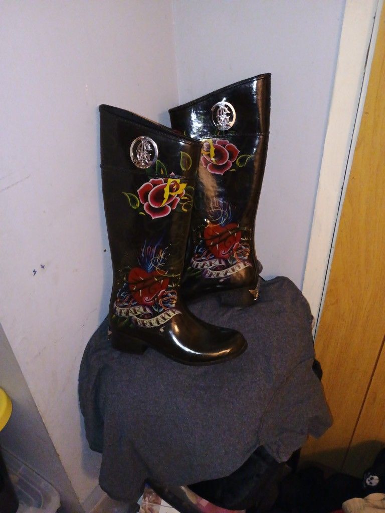 Cristian Audigier Women's Rain Boots Size 9