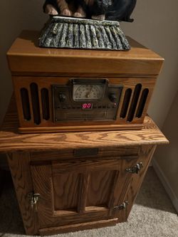 crosley records player, cd player and radio