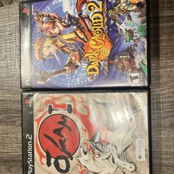 Ps2 game lot of 2 dark cloud 2 & OKAMI CIB