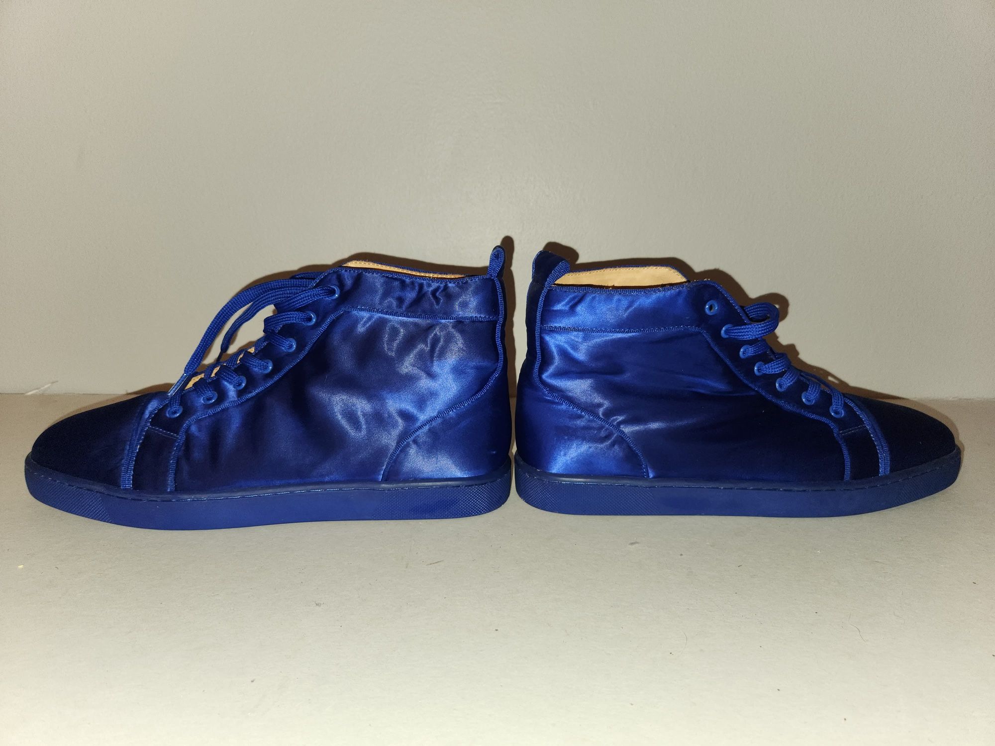 Christian Louboutin Louis Spikes high-top sneakers in blue suede