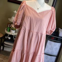 Size 3X  Blush Pink Plus Size Dress 