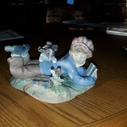 Lladro STUDY BUDDIES Figurine #5451, Boy with Dog