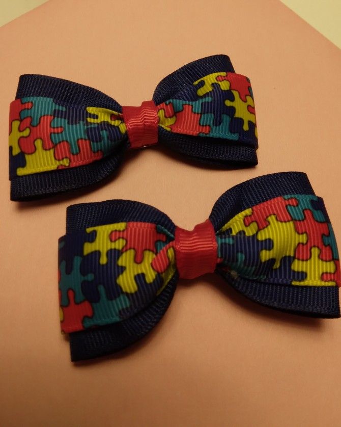 Autism Homemade Hair Bows
