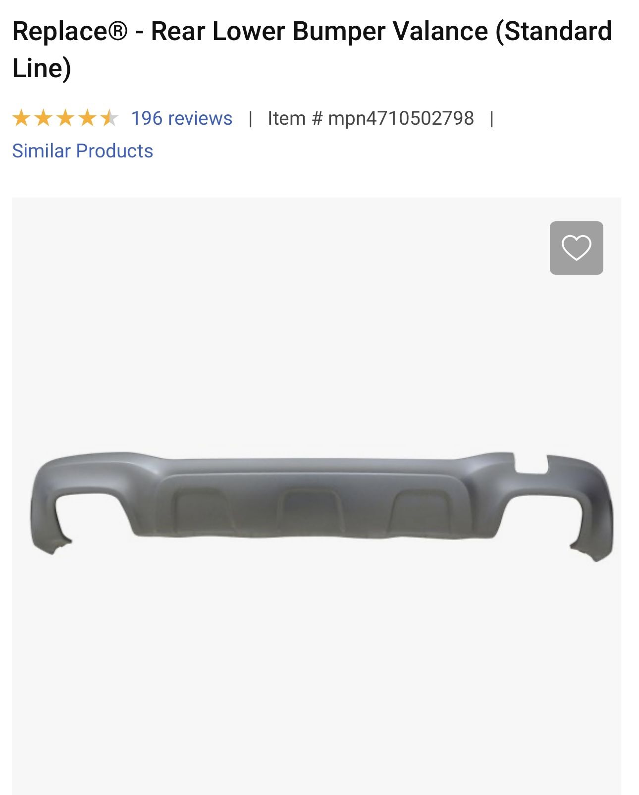 Rear Lower Bumper Valance