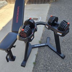 Weider Adjustable Bench And Adjustable Dumbells 