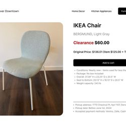 IKEA Chair - Original Price $136.01