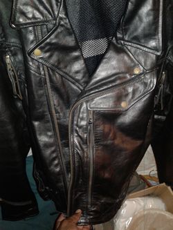 Size 46 Black Motor cycle lether vintage jacket