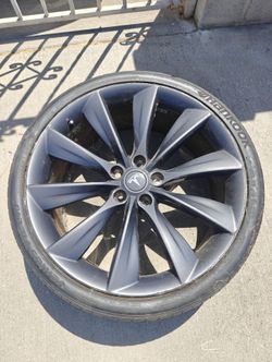 21" Tesla Model S X Performance Turbine wheels and tires set of four rims with 2 free tires and 2  TPMS sensors!