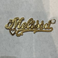 10k Gold Name Pendant #110122-3 MJ