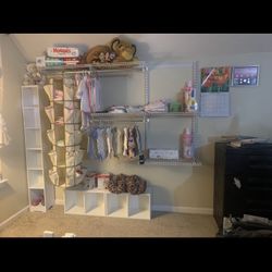 Nursery Wall Closet Unit With Cubbies