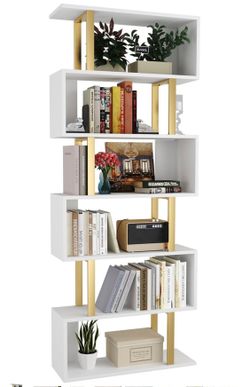 Geometric Bookcase S shaped 6 Tiers