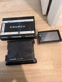 Crunch & Kicker Car Amplifiers and screen stereo