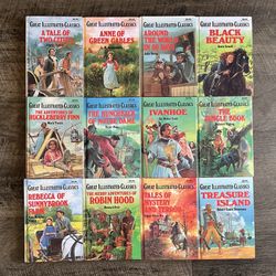 GREAT ILLUSTRATED CLASSICS ~LOT OF 12 HARDCOVER BOOKS~