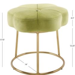 Two Green Velvet Stools 