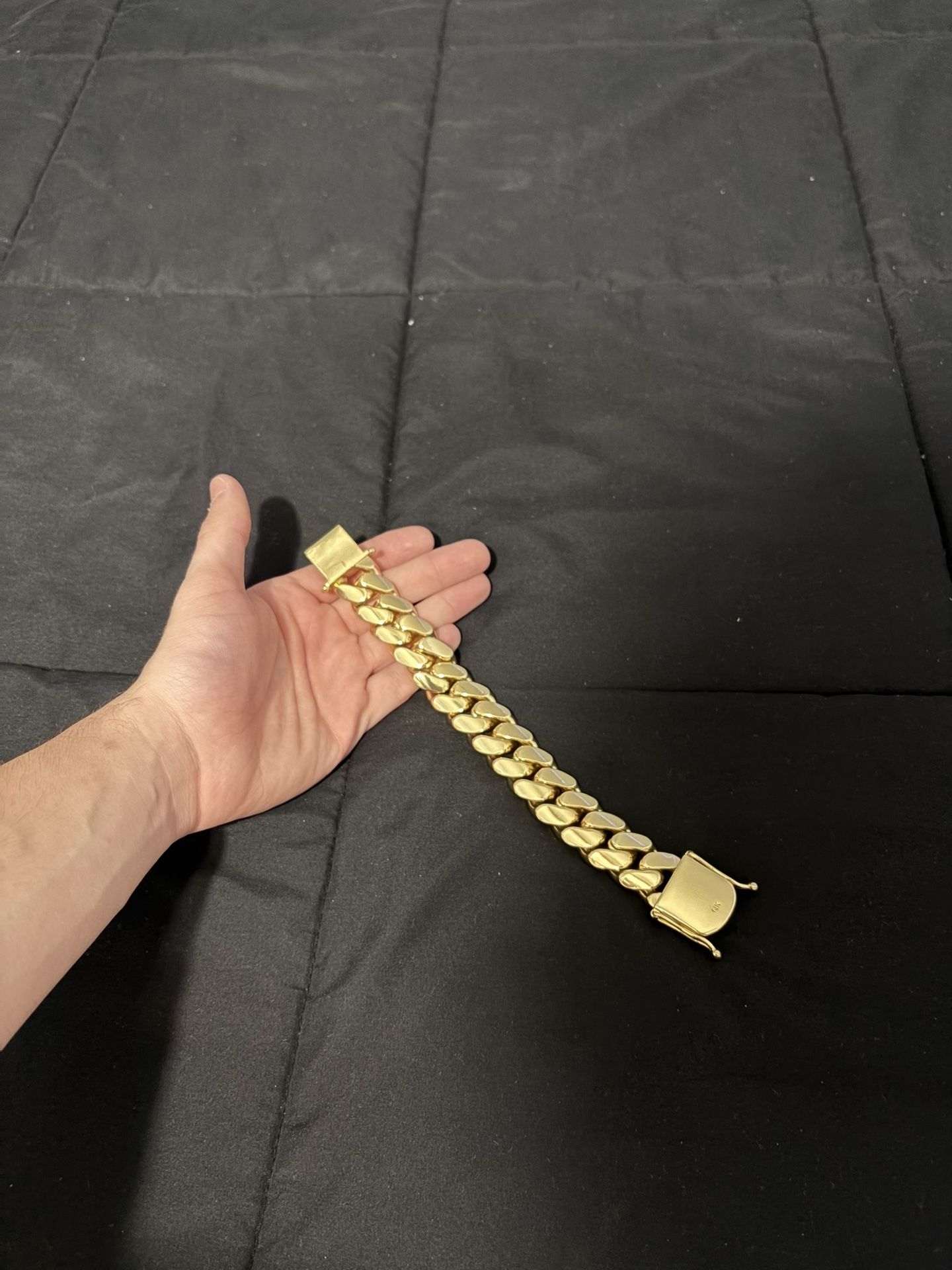 Laminated Gold Cuban Link Bracelet 243 Grams 