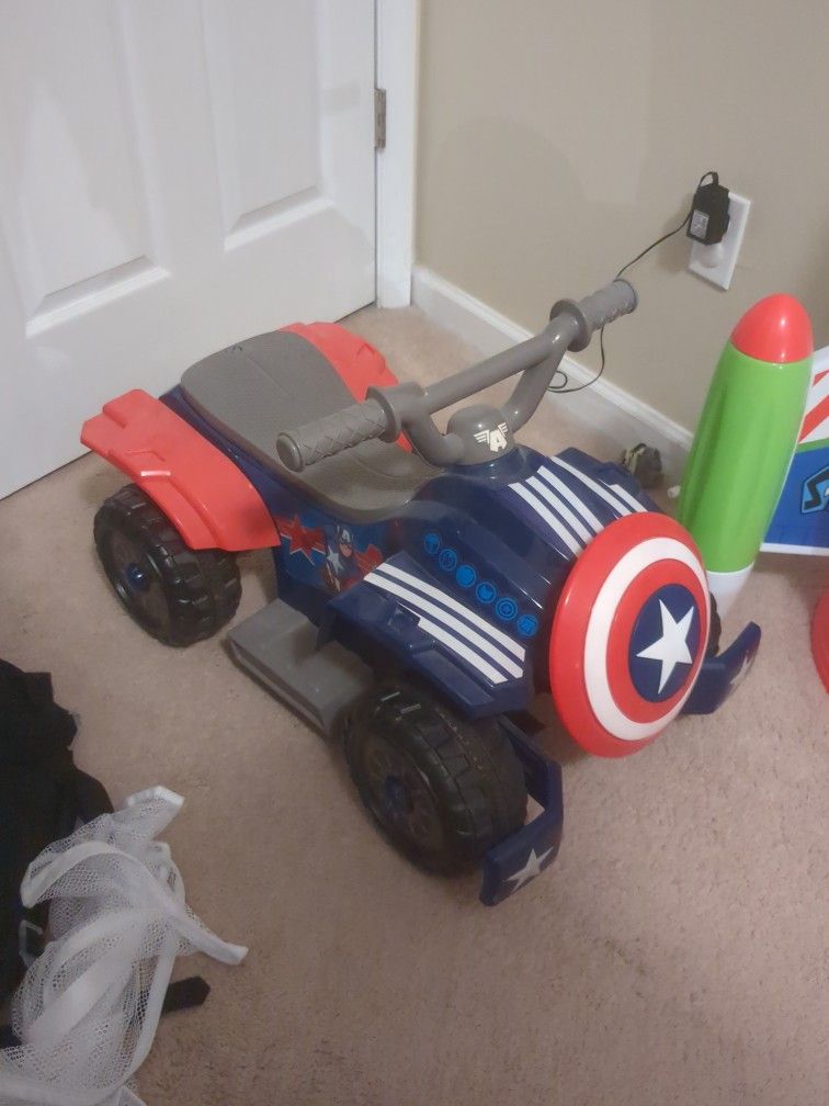 Dead Battery Captain America Ride On 6V Battery Quad