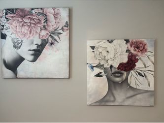 MARMONT Floral Woman Canvas Art Set