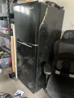Black garage fridge