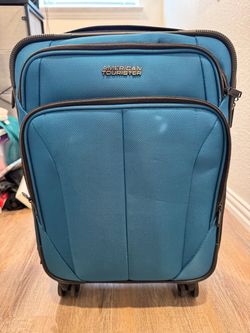 American Tourister Carry-On Spinner Suitcase – Teal/Blue