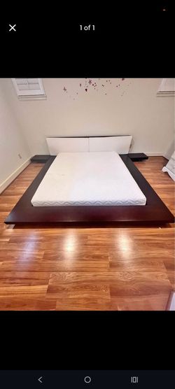 Japanese Style Bed with Side tables, and mattress
