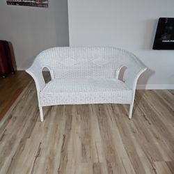 White Wicker Love Seat