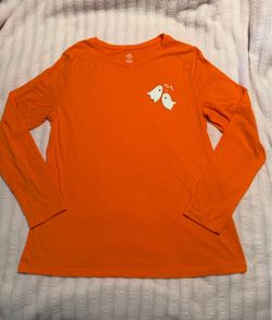 orange Halloween long sleeve shirt women’s large size 12 to 14 NWOT Way to Celebrate orange Halloween long sleeve shirt women’s large size 12 to 14 NW