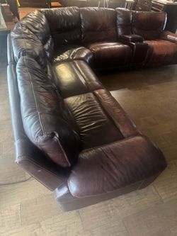 Leather sectional