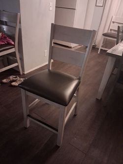 4 rustic all wood chairs