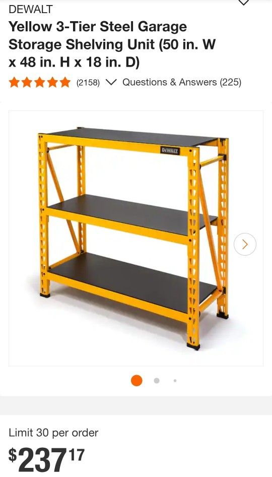 DeWalt 3-Tier Shelving Unit *2 AVAILABLE*