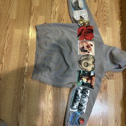 Supreme Spread Zip Up Hooded Sweatshirt (Heather Grey)