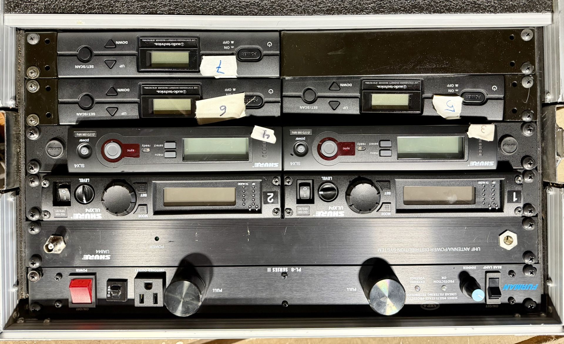 Wireless Microphone Receiver Rack – Shure + Audio-Technica – NO MICS ...