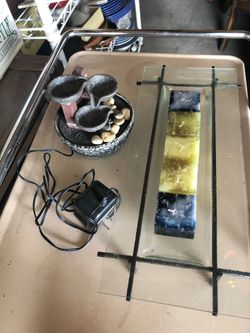 Meditating water fountain and 5soothing candles