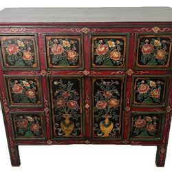 Tibetan Hand Painted Cabinet