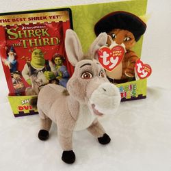 Dreamworks Shrek The 3rd DVD Ty Beanie Plush Gift Pack