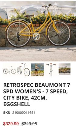 Retrospec BeaumontYellow 7 Speed Women's City Bike!! Looks Brand New Basicly Is , It's Been Hung Up on A Bike Rack, Awaiting Its New Owner!!