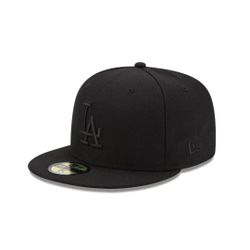 New Era 59Fifty Los Angeles Dodgers Fitted Hat Blackout Black on Black