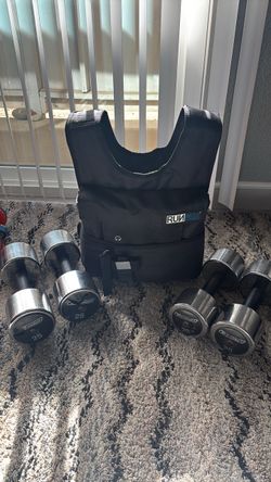 Weighted vest and dumbbells