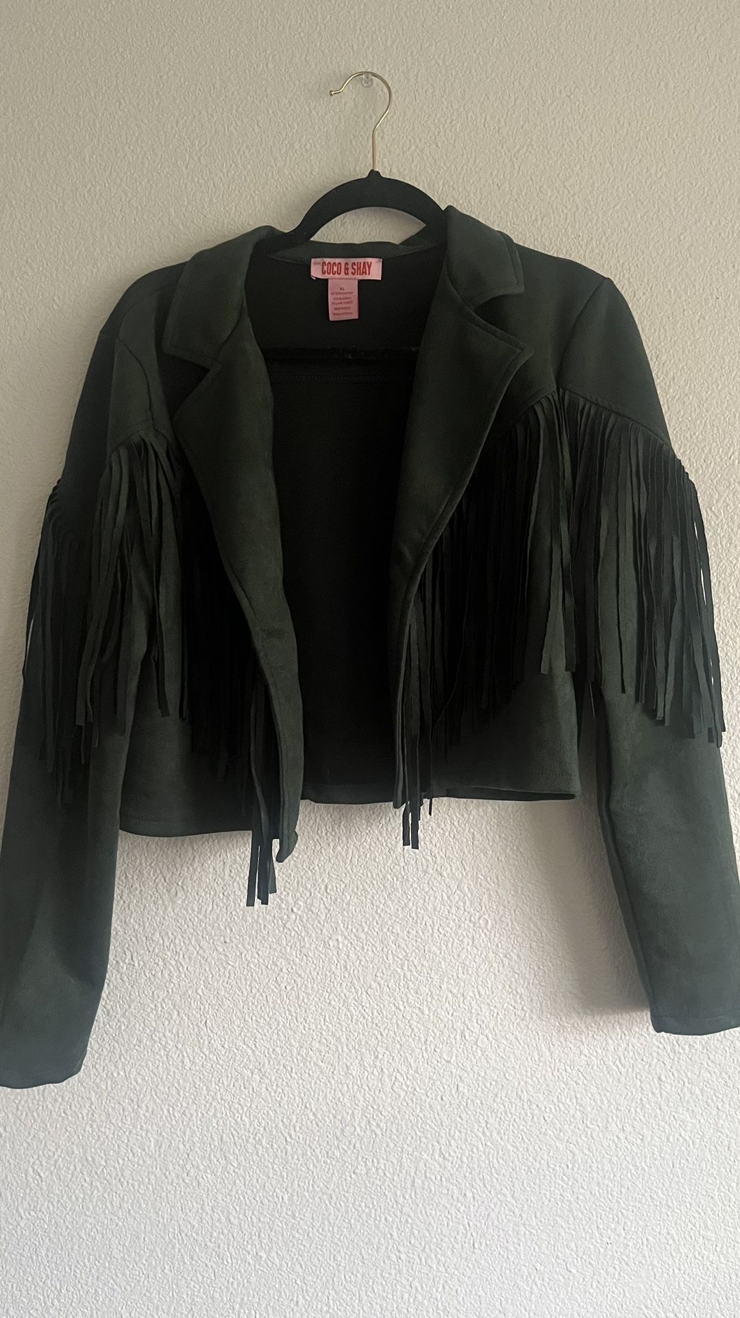 fringe jacket xl nwt