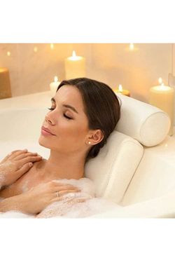 Waterproof Bathtub Pillow with Suction Cups – Comfortable Cushion for Bath, Spa, or Hot Tub